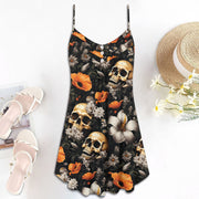 Skull Lover Spaghetti Strap Summer Dress SKU251