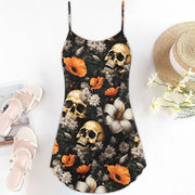 Skull Lover Spaghetti Strap Summer Dress SKU251